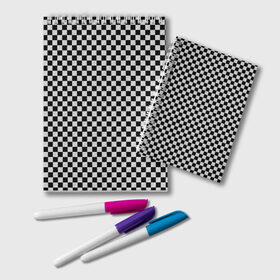 Блокнот с принтом Checkerboard Color в Тюмени, 100% бумага | 48 листов, плотность листов — 60 г/м2, плотность картонной обложки — 250 г/м2. Листы скреплены удобной пружинной спиралью. Цвет линий — светло-серый
 | Тематика изображения на принте: checkerboard | gradient | бойчик | в клетку | в клеточку | градиент | клетка | музыка | орнамент | френдзона | шахматная доска | шашки