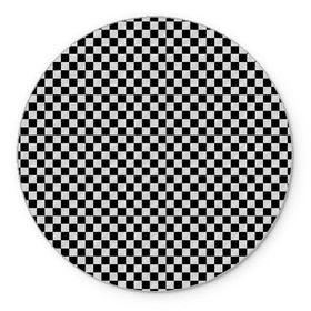 Коврик для мышки круглый с принтом Checkerboard Color  в Тюмени, резина и полиэстер | круглая форма, изображение наносится на всю лицевую часть | checkerboard | gradient | бойчик | в клетку | в клеточку | градиент | клетка | музыка | орнамент | френдзона | шахматная доска | шашки