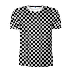 Мужская футболка 3D спортивная с принтом Checkerboard Color  в Тюмени, 100% полиэстер с улучшенными характеристиками | приталенный силуэт, круглая горловина, широкие плечи, сужается к линии бедра | checkerboard | gradient | бойчик | в клетку | в клеточку | градиент | клетка | музыка | орнамент | френдзона | шахматная доска | шашки