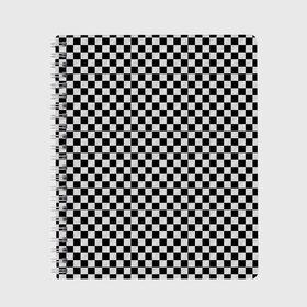 Тетрадь с принтом Checkerboard Color в Тюмени, 100% бумага | 48 листов, плотность листов — 60 г/м2, плотность картонной обложки — 250 г/м2. Листы скреплены сбоку удобной пружинной спиралью. Уголки страниц и обложки скругленные. Цвет линий — светло-серый
 | Тематика изображения на принте: checkerboard | gradient | бойчик | в клетку | в клеточку | градиент | клетка | музыка | орнамент | френдзона | шахматная доска | шашки