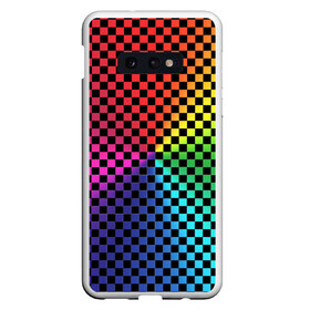 Чехол для Samsung S10E с принтом Checkerboard Color в Тюмени, Силикон | Область печати: задняя сторона чехла, без боковых панелей | Тематика изображения на принте: checkerboard | gradient | бойчик | в клетку | в клеточку | градиент | клетка | музыка | орнамент | френдзона | шахматная доска | шашки