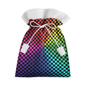Подарочный 3D мешок с принтом Checkerboard Color в Тюмени, 100% полиэстер | Размер: 29*39 см | Тематика изображения на принте: checkerboard | gradient | бойчик | в клетку | в клеточку | градиент | клетка | музыка | орнамент | френдзона | шахматная доска | шашки