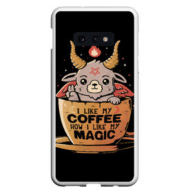 Чехол для Samsung S10E с принтом How I Like My Coffee в Тюмени, Силикон | Область печати: задняя сторона чехла, без боковых панелей | coffee | diy | espresso | how | like | lol | my | как | кофе | лол | мой | монстрик | рога | сделай сам | сказка | эспрессо
