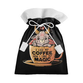 Подарочный 3D мешок с принтом How I Like My Coffee в Тюмени, 100% полиэстер | Размер: 29*39 см | coffee | diy | espresso | how | like | lol | my | как | кофе | лол | мой | монстрик | рога | сделай сам | сказка | эспрессо