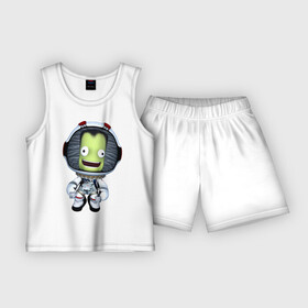 Детская пижама с шортами хлопок с принтом Кербанафт (+ лого на спине) в Тюмени,  |  | kerbal | ksp | nasa | program | space | кербала | корабль | космическая | космос | наса | планеты | полёты | программа | ракета | симулятор
