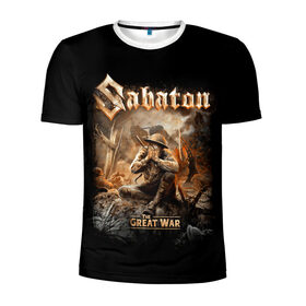 Мужская футболка 3D спортивная с принтом Sabaton в Тюмени, 100% полиэстер с улучшенными характеристиками | приталенный силуэт, круглая горловина, широкие плечи, сужается к линии бедра | battle metal | primo victoria | sabaton | the art of war | the great war | группа | йоаким броден | латный ботинок | метал | пауэр | рыцарские доспехи | сабатон | собатон | хэви