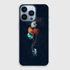 Чехол для iPhone 13 Pro с принтом Космонавт с Планетами в Тюмени,  |  | astronaut | cosmonaut | nasa | planet | stars | астронавт | в космосе | галактика | космонавт | космос | планеты | с шариками | шарики