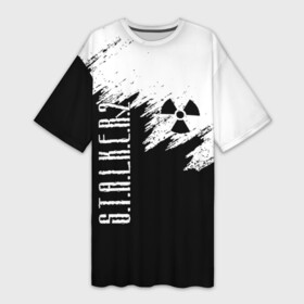 Платье-футболка 3D с принтом S.T.A.L.K.E.R. 2 в Тюмени,  |  | Тематика изображения на принте: bandit | chernobyl | pripyat | s.t.a.l.k.e.r. 2 | shadow of chernobyl | stalker | stalker 2 | бандиты | меченый | припять | сталкер | сталкер 2 | тени чернобыля | чернобыль | чистое небо