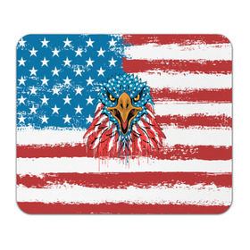 Коврик для мышки прямоугольный с принтом American Eagle в Тюмени, натуральный каучук | размер 230 х 185 мм; запечатка лицевой стороны | Тематика изображения на принте: america | amerika | bird | eagle | flag | usa | америка | американский | орел | птица | соединенные | сша | флаг | штаты
