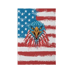 Обложка для паспорта матовая кожа с принтом American Eagle в Тюмени, натуральная матовая кожа | размер 19,3 х 13,7 см; прозрачные пластиковые крепления | Тематика изображения на принте: america | amerika | bird | eagle | flag | usa | америка | американский | орел | птица | соединенные | сша | флаг | штаты