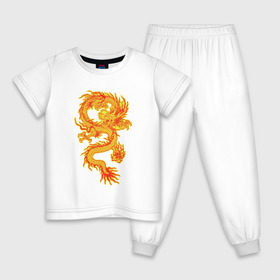 Детская пижама хлопок с принтом Огненный Дракон в Тюмени, 100% хлопок |  брюки и футболка прямого кроя, без карманов, на брюках мягкая резинка на поясе и по низу штанин
 | дракон | мистическое существо | огненный дракон | огонь