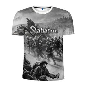 Мужская футболка 3D спортивная с принтом Sabaton в Тюмени, 100% полиэстер с улучшенными характеристиками | приталенный силуэт, круглая горловина, широкие плечи, сужается к линии бедра | battle metal | primo victoria | sabaton | the art of war | the great war | группа | йоаким броден | латный ботинок | метал | пауэр | рыцарские доспехи | сабатон | собатон | хэви