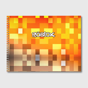 Альбом для рисования с принтом ROBLOX в Тюмени, 100% бумага
 | матовая бумага, плотность 200 мг. | game | gamer | logo | minecraft | roblox | simulator | игра | конструктор | лого | симулятор | строительство | фигура