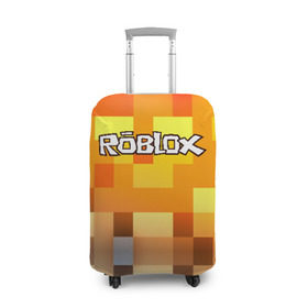 Чехол для чемодана 3D с принтом ROBLOX в Тюмени, 86% полиэфир, 14% спандекс | двустороннее нанесение принта, прорези для ручек и колес | game | gamer | logo | minecraft | roblox | simulator | игра | конструктор | лого | симулятор | строительство | фигура