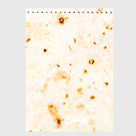 Скетчбук с принтом ЛАВАШ в Тюмени, 100% бумага
 | 48 листов, плотность листов — 100 г/м2, плотность картонной обложки — 250 г/м2. Листы скреплены сверху удобной пружинной спиралью | Тематика изображения на принте: лаваш | хлеб | шаурма