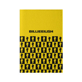 Обложка для паспорта матовая кожа с принтом BILLIE EILISH в Тюмени, натуральная матовая кожа | размер 19,3 х 13,7 см; прозрачные пластиковые крепления | be | billie | billie eilish | билли | билли айлиш
