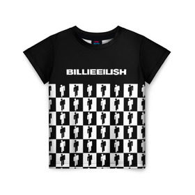 Детская футболка 3D с принтом BILLIE EILISH в Тюмени, 100% гипоаллергенный полиэфир | прямой крой, круглый вырез горловины, длина до линии бедер, чуть спущенное плечо, ткань немного тянется | Тематика изображения на принте: be | billie | billie eilish | билли | билли айлиш