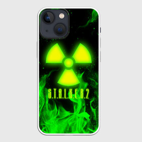 Чехол для iPhone 13 mini с принтом STALKER 2 TOXIC FIRE | СТАЛКЕР 2 ТОКСИЧНЫЙ ОГОНЬ в Тюмени,  |  | Тематика изображения на принте: bandit | chernobyl | pripyat | s.t.a.l.k.e.r. 2 | shadow of chernobyl | stalker | stalker 2 | бандиты | меченый | припять | сталкер | сталкер 2 | тени чернобыля | чернобыль | чистое небо