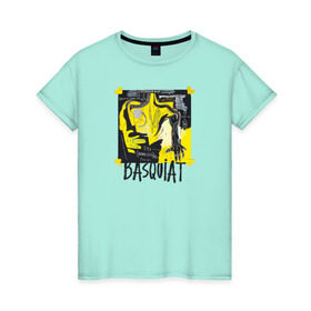 Женская футболка хлопок с принтом BASQUIAT ARTIST в Тюмени, 100% хлопок | прямой крой, круглый вырез горловины, длина до линии бедер, слегка спущенное плечо | живопись | искусство | картина | художники | шедевры