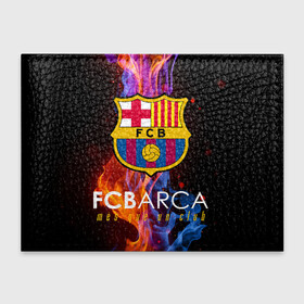 Обложка для студенческого билета с принтом FC BARCELONA (BARCA) | ФК БАРСЕЛОНА в Тюмени, натуральная кожа | Размер: 11*8 см; Печать на всей внешней стороне | barca | barcelona | fc barca | барка | барселона