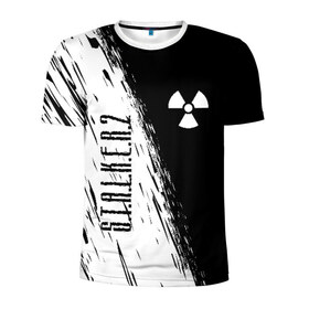 Мужская футболка 3D спортивная с принтом S.T.A.L.K.E.R. 2 в Тюмени, 100% полиэстер с улучшенными характеристиками | приталенный силуэт, круглая горловина, широкие плечи, сужается к линии бедра | Тематика изображения на принте: bandit | chernobyl | pripyat | s.t.a.l.k.e.r. 2 | shadow of chernobyl | stalker | stalker 2 | бандиты | меченый | припять | сталкер | сталкер 2 | тени чернобыля | чернобыль | чистое небо
