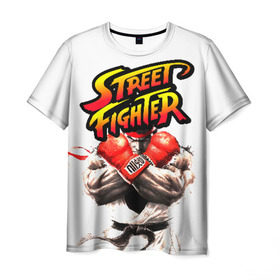 Мужская футболка 3D с принтом Street fighter в Тюмени, 100% полиэфир | прямой крой, круглый вырез горловины, длина до линии бедер | Тематика изображения на принте: capcom | fighter | fighting | street | боец | суторито фаита | уличный | файтинг