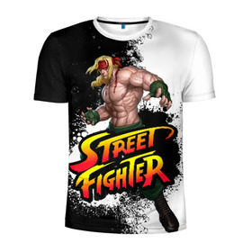 Мужская футболка 3D спортивная с принтом Street fighter в Тюмени, 100% полиэстер с улучшенными характеристиками | приталенный силуэт, круглая горловина, широкие плечи, сужается к линии бедра | Тематика изображения на принте: 