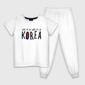 Детская пижама хлопок с принтом Разбуди меня в Корее в Тюмени, 100% хлопок |  брюки и футболка прямого кроя, без карманов, на брюках мягкая резинка на поясе и по низу штанин
 | k pop | korea | korean | корея | разбуди меня в корее | разбуди меня когда я буду в корее | южная корея