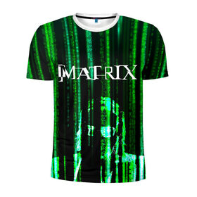 Мужская футболка 3D спортивная с принтом Matrix в Тюмени, 100% полиэстер с улучшенными характеристиками | приталенный силуэт, круглая горловина, широкие плечи, сужается к линии бедра | keanu | matrix | reeves | the matrix | киану | матрица | морфиус | ривз