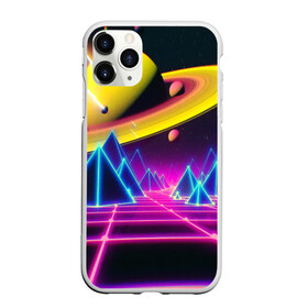 Чехол для iPhone 11 Pro Max матовый с принтом САТУРН в Тюмени, Силикон |  | bright | colorful | cool | disco | music | music lover | retro | speaker | tape recorder | technique | vintage | винтаж | динамик | диско | магнитофон | меломан | музыка | неон | разноцветный | ретро | техника