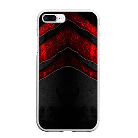 Чехол для iPhone 7Plus/8 Plus матовый с принтом Black & Red Metal в Тюмени, Силикон | Область печати: задняя сторона чехла, без боковых панелей | Тематика изображения на принте: metal | texture | абстракция | камень | лава | метал | текстура | черная