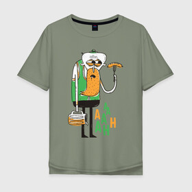 Мужская футболка хлопок Oversize с принтом Октоберфест в Тюмени, 100% хлопок | свободный крой, круглый ворот, “спинка” длиннее передней части | beer | oktoberfest | октоберфест | сосиска | сосиски