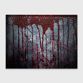 Обложка для студенческого билета с принтом Кровь на металле в Тюмени, натуральная кожа | Размер: 11*8 см; Печать на всей внешней стороне | Тематика изображения на принте: blood | bloody | horror | texture | абстракция | брызги | в крови | краска | красная краска | кровавая | кровь | текстура | ужас