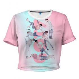Женская футболка Cropp-top с принтом GOT7 в Тюмени, 100% полиэстер | круглая горловина, длина футболки до линии талии, рукава с отворотами | bambam | eyes on you | got 7 | got7 | jb | jinyoung | k pop | youngjae | yugyeom | гот7 гот 7 | к поп