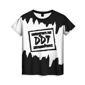 Женская футболка 3D с принтом ДДТ в Тюмени, 100% полиэфир ( синтетическое хлопкоподобное полотно) | прямой крой, круглый вырез горловины, длина до линии бедер | ddt | rock | ддт | рок | русский рок | юрий шевчук