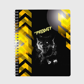 Тетрадь с принтом the prodigy (лис) в Тюмени, 100% бумага | 48 листов, плотность листов — 60 г/м2, плотность картонной обложки — 250 г/м2. Листы скреплены сбоку удобной пружинной спиралью. Уголки страниц и обложки скругленные. Цвет линий — светло-серый
 | the prodigy