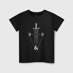 Детская футболка хлопок с принтом D&D в Тюмени, 100% хлопок | круглый вырез горловины, полуприлегающий силуэт, длина до линии бедер | Тематика изображения на принте: dd | dungeon  dragons | dungeon and dragons | данжен энд дрэгонс | днд | игра | настольная игра | подземелья и драконы