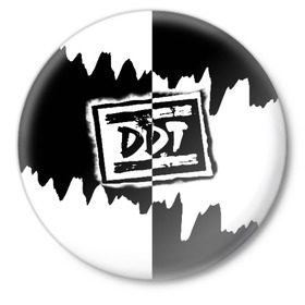 Значок с принтом ДДТ в Тюмени,  металл | круглая форма, металлическая застежка в виде булавки | ddt | rock | ддт | рок | русский рок | юрий шевчук