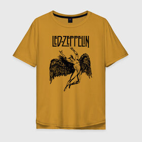 Мужская футболка хлопок Oversize с принтом Led Zeppelin в Тюмени, 100% хлопок | свободный крой, круглый ворот, “спинка” длиннее передней части | led | led zeppelin | lz | zoso | группа | джимми пейдж | джон генри бонэм | джон пол джонс | зосо | лед зепелен | лед зеппелин | ледзепелен | ледзеппелин | лз | метал | роберт плант | рок | тяжелый