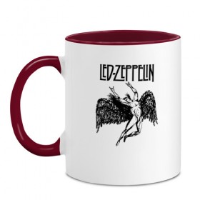 Кружка двухцветная с принтом Led Zeppelin в Тюмени, керамика | объем — 330 мл, диаметр — 80 мм. Цветная ручка и кайма сверху, в некоторых цветах — вся внутренняя часть | Тематика изображения на принте: led | led zeppelin | lz | zoso | группа | джимми пейдж | джон генри бонэм | джон пол джонс | зосо | лед зепелен | лед зеппелин | ледзепелен | ледзеппелин | лз | метал | роберт плант | рок | тяжелый