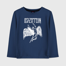 Детский лонгслив хлопок с принтом Led Zeppelin в Тюмени, 100% хлопок | круглый вырез горловины, полуприлегающий силуэт, длина до линии бедер | Тематика изображения на принте: led | led zep | led zeppelin | ledzep | lz | zoso | группа | джимми пейдж | джон генри бонэм | джон пол джонс | зосо | лед зепелен | лед зеппелин | ледзепелен | ледзеппелин | роберт плант | рок