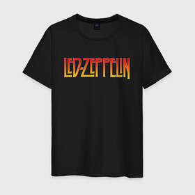 Мужская футболка хлопок с принтом Led Zeppelin в Тюмени, 100% хлопок | прямой крой, круглый вырез горловины, длина до линии бедер, слегка спущенное плечо. | led zeppelin | лед зеппелин