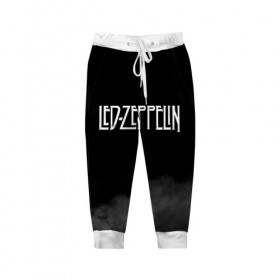 Детские брюки 3D с принтом Led Zeppelin в Тюмени, 100% полиэстер | манжеты по низу, эластичный пояс регулируется шнурком, по бокам два кармана без застежек, внутренняя часть кармана из мелкой сетки | Тематика изображения на принте: led zeppelin | лед зеппелин