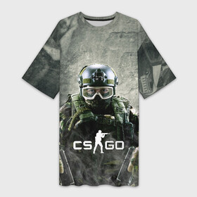 Платье-футболка 3D с принтом CS GO в Тюмени,  |  | beast | counterstike | csgo | hyper | hyperbeast | m4a1s | steam | винтовка | контра | кс | ксго | шмотки