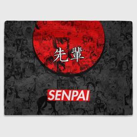 Плед 3D с принтом SENPAI (JAPAN 07) в Тюмени, 100% полиэстер | закругленные углы, все края обработаны. Ткань не мнется и не растягивается | ahegao | anime | japan | manga | sempai | senpai | аниме | ахегао | лицо | манга | семпай | сенпай | япония