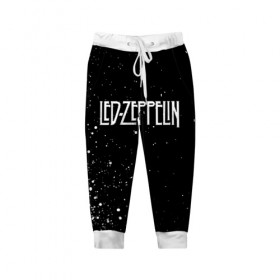 Детские брюки 3D с принтом Led Zeppelin в Тюмени, 100% полиэстер | манжеты по низу, эластичный пояс регулируется шнурком, по бокам два кармана без застежек, внутренняя часть кармана из мелкой сетки | Тематика изображения на принте: 