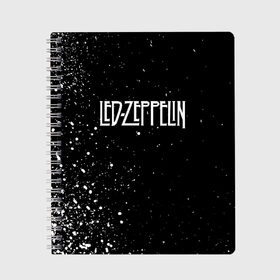 Тетрадь с принтом Led Zeppelin в Тюмени, 100% бумага | 48 листов, плотность листов — 60 г/м2, плотность картонной обложки — 250 г/м2. Листы скреплены сбоку удобной пружинной спиралью. Уголки страниц и обложки скругленные. Цвет линий — светло-серый
 | Тематика изображения на принте: 