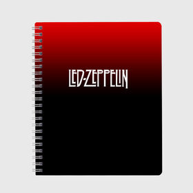 Тетрадь с принтом Led Zeppelin в Тюмени, 100% бумага | 48 листов, плотность листов — 60 г/м2, плотность картонной обложки — 250 г/м2. Листы скреплены сбоку удобной пружинной спиралью. Уголки страниц и обложки скругленные. Цвет линий — светло-серый
 | Тематика изображения на принте: led zeppelin | лед зеппелин