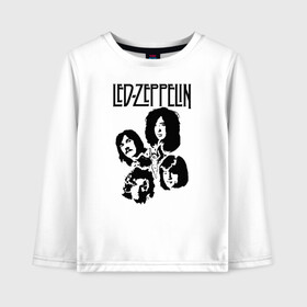 Детский лонгслив хлопок с принтом Led Zeppelin в Тюмени, 100% хлопок | круглый вырез горловины, полуприлегающий силуэт, длина до линии бедер | Тематика изображения на принте: led | led zep | led zeppelin | ledzep | lz | zoso | группа | джимми пейдж | джон генри бонэм | джон пол джонс | зосо | лед зепелен | лед зеппелин | ледзепелен | ледзеппелин | роберт плант | рок