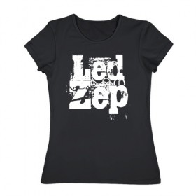 Женская футболка хлопок с принтом Led Zeppelin в Тюмени, 100% хлопок | прямой крой, круглый вырез горловины, длина до линии бедер, слегка спущенное плечо | led | led zep | led zeppelin | ledzep | lz | zoso | группа | джимми пейдж | джон генри бонэм | джон пол джонс | зосо | лед зепелен | лед зеппелин | ледзепелен | ледзеппелин | роберт плант | рок
